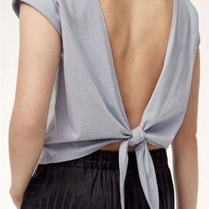 Aritzia Grey Open Back Tee